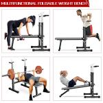 Lmdex Adjustable Weight Bench Press with Squat Rack Folding Multi-Function Dip Station for Full Body Workout Home Gym Strength