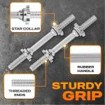 Yes4All Dumbbell Handles with Collars Standard for 1-inch Plates Weight Set (Chrome, Set of 2)