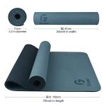 Yoga Mat Non Slip, Eco Friendly Fitness Exercise Mat with Carrying Strap,Pro Yoga Mats for Women,Workout Mats for Home, Pilates and Floor Exercises (Grey Blue/Black, Thickness-6mm)