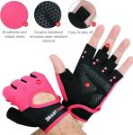 BEAST RAGE Workout Gloves for Men Gym Gloves for Weightlifting Women Fingerless with Palm Protection Padding, Breathable and Lightweight Weight Lifting Glove Cycling Pull Up (Magenta, M)
