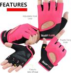 BEAST RAGE Workout Gloves for Men Gym Gloves for Weightlifting Women Fingerless with Palm Protection Padding, Breathable and Lightweight Weight Lifting Glove Cycling Pull Up (Magenta, M)