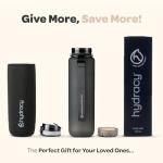 Hydracy Water Bottle with Time Marker -Large 32 oz BPA Free Water Bottle & No Sweat Sleeve -Leak Proof Gym Bottle with Fruit Infuser Strainer & Times to Drink -Ideal for Fitness Sports & Outdoors