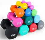 Fitvids Neoprene Dumbbell Hand Weights, Anti-Slip, Anti-roll, Hex Shape Colorful, 8-Pound, Pair