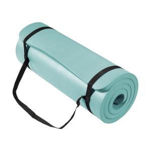 Yoga Mat 1-Inch Extra Thick High-Density Exercise Mat with Non-Slip Surface & Carry Strap for Men & Women Tear-Resistant Pilates Workout Mat for Home Gym, Floor Fitness, Aqua