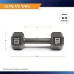 Marcy Pro TSA Hex 10 Pound Home Gym Iron Free Weight Single Dumbbell, Black (1)