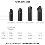 Fanhaw 20 Oz Insulated Stainless Steel Vacuum Water Bottle with Anti-Dust Pop-Open Lid - For Kids, Women, Men | Leak & Sweat Proof (Green Blue)