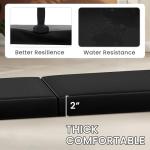 Folding Exercise Gymnastics Mat, 2'x6'x2" Gym Workout Mat with Carrying Handles 3-Fold High-Density Anti-Tear Portable Fitness Aerobics Mats for Home Gym Yoga Pilates Tumbling MMA Core Training, Black