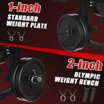 6-in-1 Olympic Bench Press and Squat Rack Set