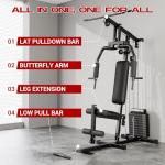 Home Gym, Multifunctional Weight Machine, Full Body Workout Station Exercise Equipment, All in One Home Gym with Pulley System for Strength Training