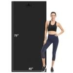 Hatha Yoga Extra Long TPE Yoga Mat 79" x 40” x 1/2" Thick Non-slip Exercise Mat for Home Gym Use, Yoga, Pilates, Fitness & Workouts (Black)