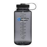 Nalgene Leak Proof Tritan BPA-Free Water Bottle - 32 oz Wide Mouth - Made in the USA for Outdoor Use & Daily Hydration (Grey w/Black Lid)