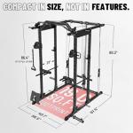 Mikolo K6 Power Cage, Power Rack with Cable Crossover System, Home Gym Packages with Weight Bench, Olympic Barbell, 230b Rubber Weight Set-Black