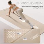 Foldable Yoga Mat Extra Wide & Long,Thin yoga mat (75" x 31" x 0.24"), Non-Slip Exercise Mat for Yoga, Pilates, Home Workouts, Portable Fitness Mat with Double-Sided Grip, Multi-Purpose Workout Mat for Gym, Travel (Cream)
