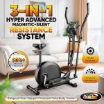 New 3-in-1 Folding Elliptical Machine for Home, Magnetic Hyper-Quiet Elliptical Training Machine with 15.5IN Stride, 16-Level Resistance for Total Body Fitness Cross Trainer