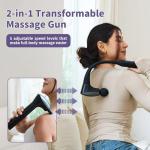 CAREKING 2-in-1 Detachable Muscle Massage Gun Deep Tissue with 20'' Extension Handle, Back and Neck Massager for Pain Relief, Handheld Massager for Shoulder Lower Back Leg Waist, FSA-HSA Eligible