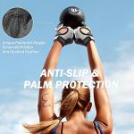 LIFECT Freedom Workout Gloves, Knuckle Weight Lifting Shorty Fingerless Gloves with Curved Open Back, for Powerlifting, Gym Women and Men(Grey, Large)