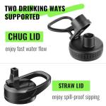 EALGRO 64 oz Glass Water Bottle With Straw and Handle, Half Gallon Sports Motivational Water Jug Flask with Silicone Sleeve, Large Water Cup with Time Marker for Travel, Gym, Black