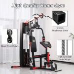 Fitvids Multifunctional Home Gym Equipment with 122.5 lbs Weight Stack, Full Body Workout Weight Machine, All in One Exercise Equipment with Pulley System for Home Gym Strength Training