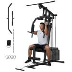Home Gym Equipment Multifunctional Full Body Exercise Workout Station Fitness with Leg Press, LAT Pull Down System, Chest Presses, All in One Home Gym Machine with 100LBS Weight Stack