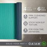 Gaiam Yoga Mat Premium Solid Color Reversible Non Slip Exercise & Fitness Mat for All Types of Yoga, Pilates & Floor Workouts, Vibrant Viridian, 6mm