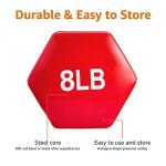 Amazon Basics Vinyl Coated Dumbbell Hand Weights, 8 Pounds, Pair, Red