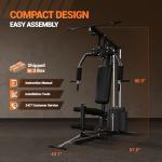 Home Gym Equipment Multifunctional Full Body Exercise Workout Station Fitness with Leg Press, LAT Pull Down System, Chest Presses, All in One Home Gym Machine with 100LBS Weight Stack