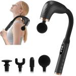 Massage Gun with Upgraded Extension Handle, Back Massager for Pain Relief Deep Tissue, Muscles/Neck/Shoulders/Waist/Legs Massager with 4 Massage Heads & 6 Speed Levels & 3 Massage Modes