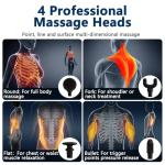 Massage Gun with Upgraded Extension Handle, Back Massager for Pain Relief Deep Tissue, Muscles/Neck/Shoulders/Waist/Legs Massager with 4 Massage Heads & 6 Speed Levels & 3 Massage Modes