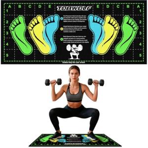 31.5'' X 13.8'' Non-Slip Squat Mat with Foot Position, Pro-Grade Exercise Mat Great for Squats, Leg and Lunges, Improving Muscle Activation, Versatility and Safety, Ideal for Home Fitness Enthusiasts