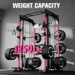 RitFit M1 & M1 Pro Smith Machine with Cable Crossover System, Multi-Function Squat Rack Power Cage for Home Gym, Power Rack and Packages Pink
