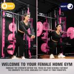 RitFit M1 & M1 Pro Smith Machine with Cable Crossover System, Multi-Function Squat Rack Power Cage for Home Gym, Power Rack and Packages Pink