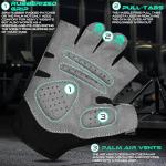 WESTWOOD FOX Gym Gloves Fitness Training Anti Slip Shock-Absorbing Weight Lifting Gloves Padded Grip Breathable Fingerless Workout Support for Men Women Cycling Exercise (Without Wristband, L)