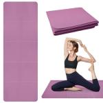 Foldable Yoga Mat, Upgraded Non-Slip Portable Fitness Mat, Waterproof TPE Travel Yoga Mat for Pilates, Gymnastics, Training & Workout, High-Density Durable Sports Mat, 72 x 24 x 0.2 Inch (Purple)
