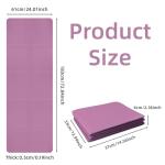 Foldable Yoga Mat, Upgraded Non-Slip Portable Fitness Mat, Waterproof TPE Travel Yoga Mat for Pilates, Gymnastics, Training & Workout, High-Density Durable Sports Mat, 72 x 24 x 0.2 Inch (Purple)