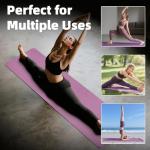 Foldable Yoga Mat, Upgraded Non-Slip Portable Fitness Mat, Waterproof TPE Travel Yoga Mat for Pilates, Gymnastics, Training & Workout, High-Density Durable Sports Mat, 72 x 24 x 0.2 Inch (Purple)