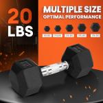 Yes4All Cast Iron - Chrome Grip Hex Dumbbell - 20 lbs - Single