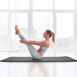 Fitvids 1/2-Inch Extra Thick High Density Anti-Tear Exercise Yoga Mat with Carrying Strap, Gray