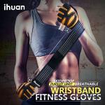 ihuan Ventilated Weight Lifting Gym Workout Gloves with Wrist Wrap Support for Men & Women, Full Palm Protection, for Weightlifting, Training, Fitness, Hanging, Pull ups (Orange, L)