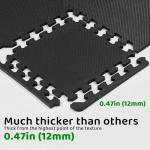 3x6 Feet Interlocking Foam Floor Mats (18-Pack) - 0.47"（12mm Thick Gym Mats for Home Workouts, Exercise & Play - Puzzle Tiles for Home Gym, Yoga, Kids Area.