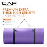 CAP Barbell Yoga Mat 1" Thick with Carrying Strap - High Density Exercise Mat for Yoga, Pilates, Stretching, Floor & Fitness Workouts - 74''x24''x1 | Purple