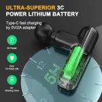 SBUBU Mini Massage Gun for Deep Tissue Percussion - Portable Handheld Massager for Muscle Recovery with 4 Massage Heads High-Intensity Vibration Rechargeable Small Massage Gun