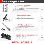 RitFit Squat Rack Power Cage Home Gym Package, Includes 1000LBS Power Rack with Cable Crossover System, Weight Bench, Weight Plate Set with Olympic Barbell (Package 1.6K (Bumper Plate 230LBS))-Black