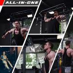 RitFit Squat Rack Power Cage Home Gym Package, Includes 1000LBS Power Rack with Cable Crossover System, Weight Bench, Weight Plate Set with Olympic Barbell (Package 1.6K (Bumper Plate 230LBS))-Black