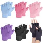 Zhamate 6 Pairs Non Slip Yoga Gloves for Women Fingerless Pilates Gloves for Gym Exercise Fitness Workout