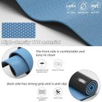 WUWAN Large Yoga Mat 75"x 40"x10mm (2/5 inch) – Extra Thick & Wide, TPE Fitness Mat, Printed Non-Slip Exercise Mat with Carrying Strap for Men & Women, Pilates, Stretching, Fitness & Workout (blue/black)