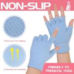 Zhamate 6 Pairs Non Slip Yoga Gloves for Women Fingerless Pilates Gloves for Gym Exercise Fitness Workout