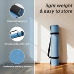 WUWAN Large Yoga Mat 75"x 40"x10mm (2/5 inch) – Extra Thick & Wide, TPE Fitness Mat, Printed Non-Slip Exercise Mat with Carrying Strap for Men & Women, Pilates, Stretching, Fitness & Workout (blue/black)