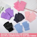 Zhamate 6 Pairs Non Slip Yoga Gloves for Women Fingerless Pilates Gloves for Gym Exercise Fitness Workout