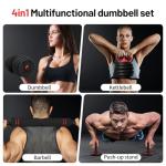 Adjustable Weights Dumbbells Set, Free Weights Workout Equipment Used as Barbell/Kettlebells/Push up Stand, Fitness Workout Equipment for Home Gym for Youth,Women/Men, 20lb (10lb*2)