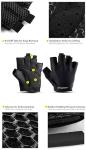 Fitgriff® Workout Gloves (Padded) for Men & Women - Fingerless Gym Gloves for Weight Lifting, Training - Full Palm Protection (Black, Size 8)